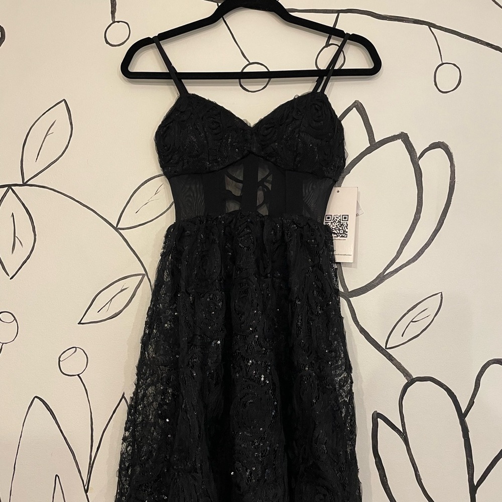Emerald Sundae Black Mini Dress